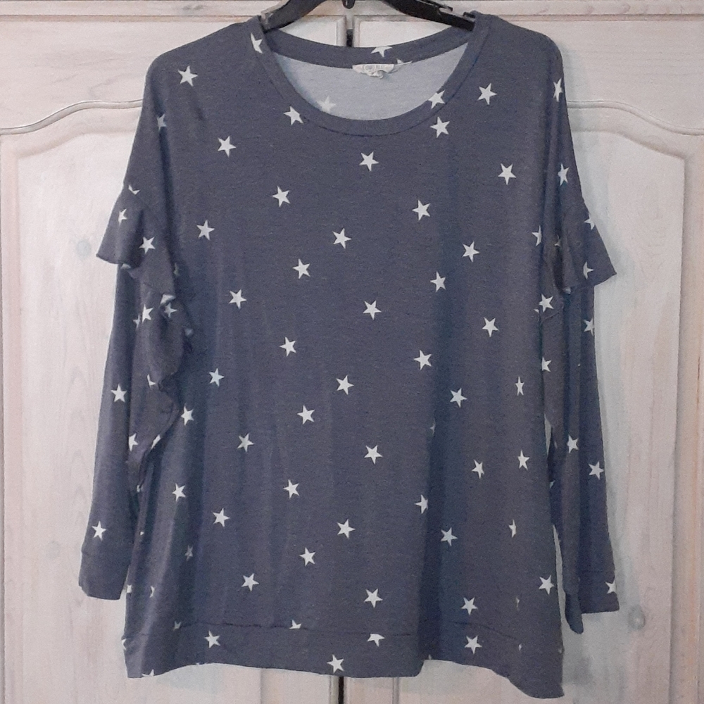 Como Blu Star Print Lightweight Sweater 3X
